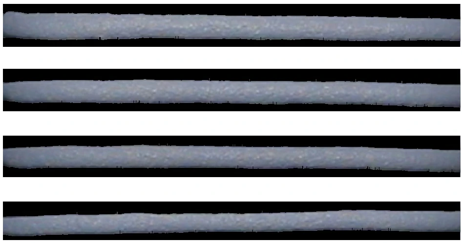 Individual concrete layers extracted from images for dimensional analysis